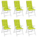 Perne scaun cu spătar înalt, 6 buc., verde, 120x50x3 cm, textil - WALTI WALTI