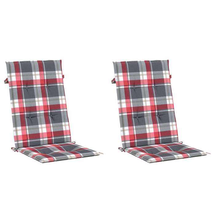 Perne scaun spătar înalt 2 buc. roșu carouri 120x50x3 cm textil - WALTI WALTI