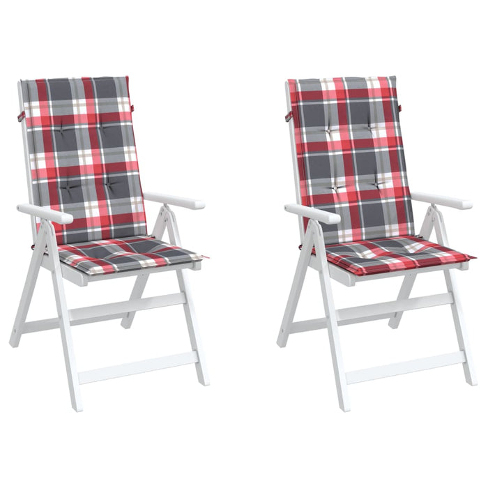 Perne scaun spătar înalt 2 buc. roșu carouri 120x50x3 cm textil - WALTI WALTI