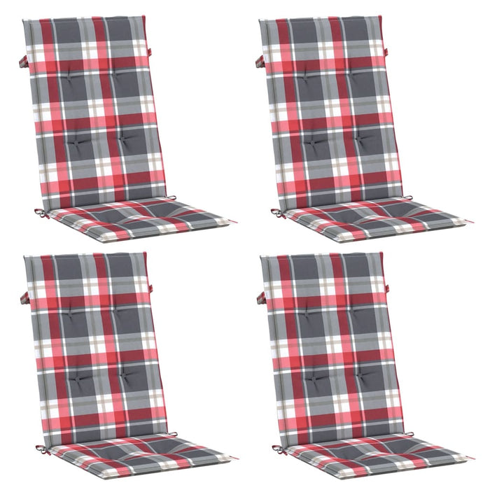Perne scaun spătar înalt 4 buc. roșu carouri 120x50x3 cm textil - WALTI WALTI