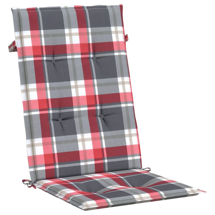 Perne scaun spătar înalt 4 buc. roșu carouri 120x50x3 cm textil - WALTI WALTI