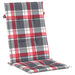 Perne scaun spătar înalt 4 buc. roșu carouri 120x50x3 cm textil - WALTI WALTI