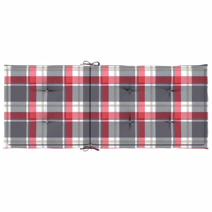 Perne scaun spătar înalt 4 buc. roșu carouri 120x50x3 cm textil - WALTI WALTI