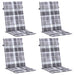 Perne scaun spătar înalt, 4 buc. gri carouri 120x50x3 cm textil - WALTI WALTI