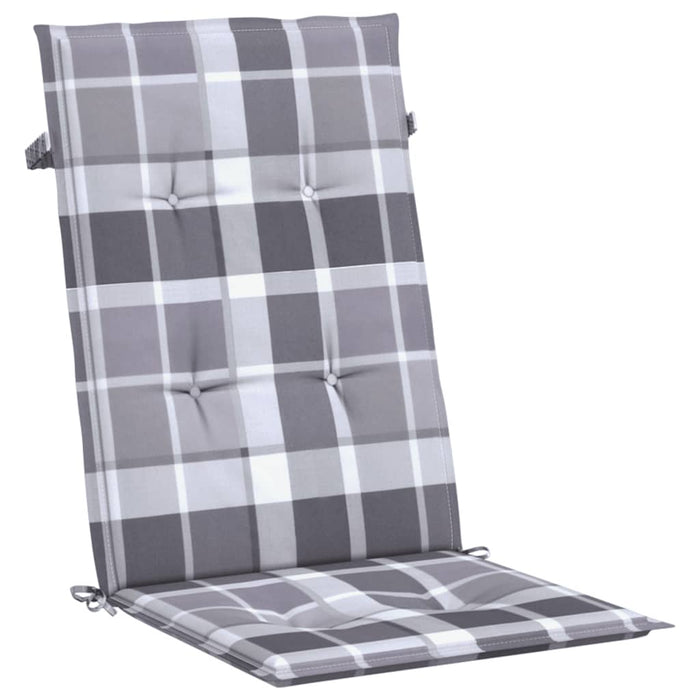Perne scaun spătar înalt, 4 buc. gri carouri 120x50x3 cm textil - WALTI WALTI