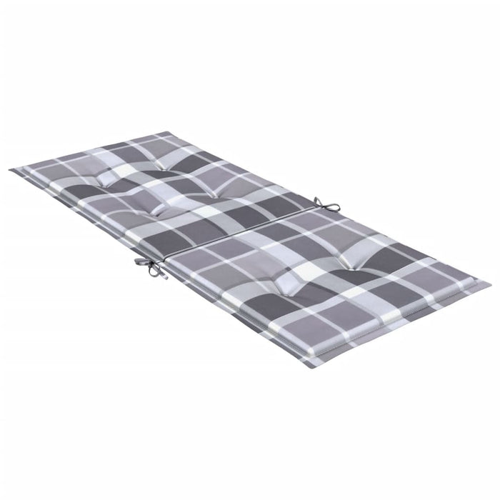 Perne scaun spătar înalt, 4 buc. gri carouri 120x50x3 cm textil - WALTI WALTI
