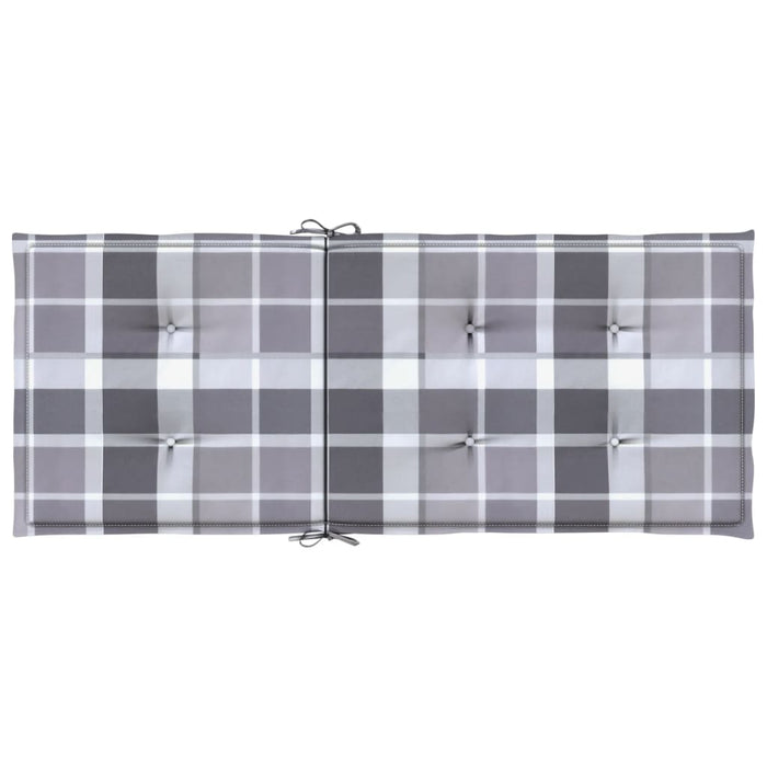 Perne scaun spătar înalt, 4 buc. gri carouri 120x50x3 cm textil - WALTI WALTI