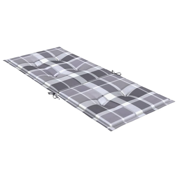 Perne scaun spătar înalt, 6 buc. gri carouri 120x50x3 cm textil - WALTI WALTI