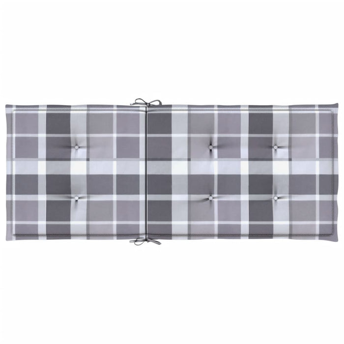 Perne scaun spătar înalt, 6 buc. gri carouri 120x50x3 cm textil - WALTI WALTI