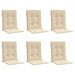 Perne cu spătar mic, 6 buc., bej, 100x50x3 cm, textil oxford - WALTI WALTI