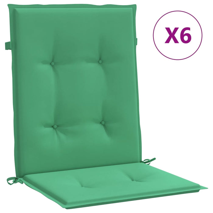Perne cu spătar mic, 6 buc., verde, 100x50x3 cm, textil oxford WALTI