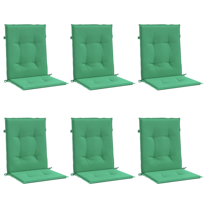 Perne cu spătar mic, 6 buc., verde, 100x50x3 cm, textil oxford WALTI