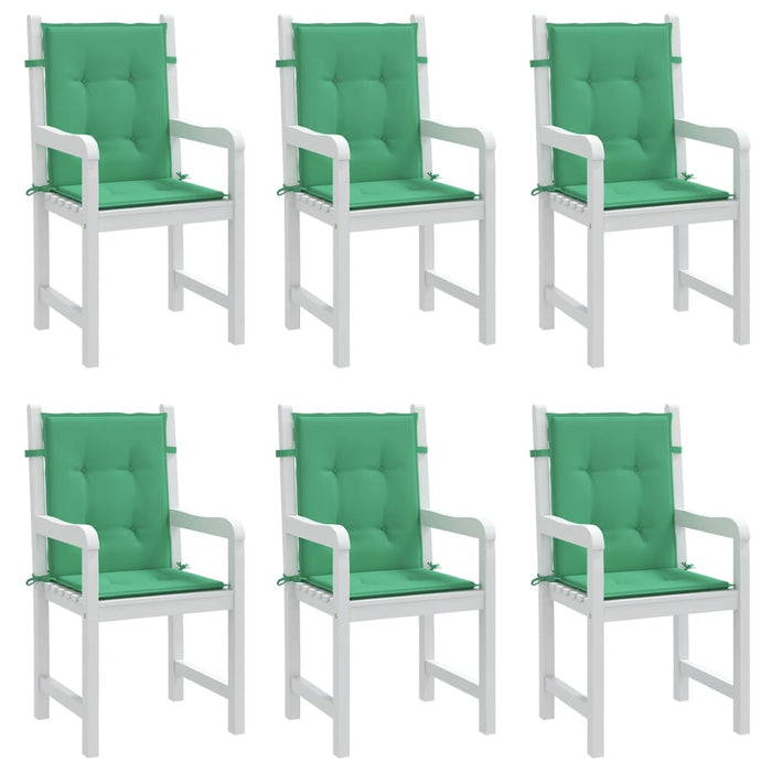 Perne cu spătar mic, 6 buc., verde, 100x50x3 cm, textil oxford WALTI