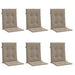 Perne cu spătar mic, 6 buc. gri taupe 100x50x3 cm textil oxford - WALTI WALTI
