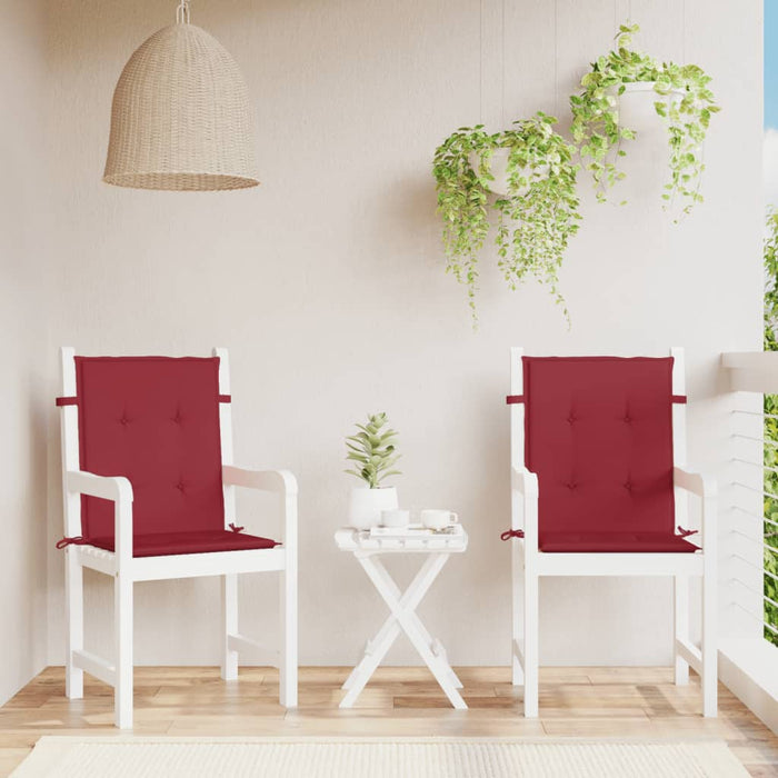 Perne cu spătar mic, 2 buc. roșu vin 100x50x3 cm textil oxford WALTI