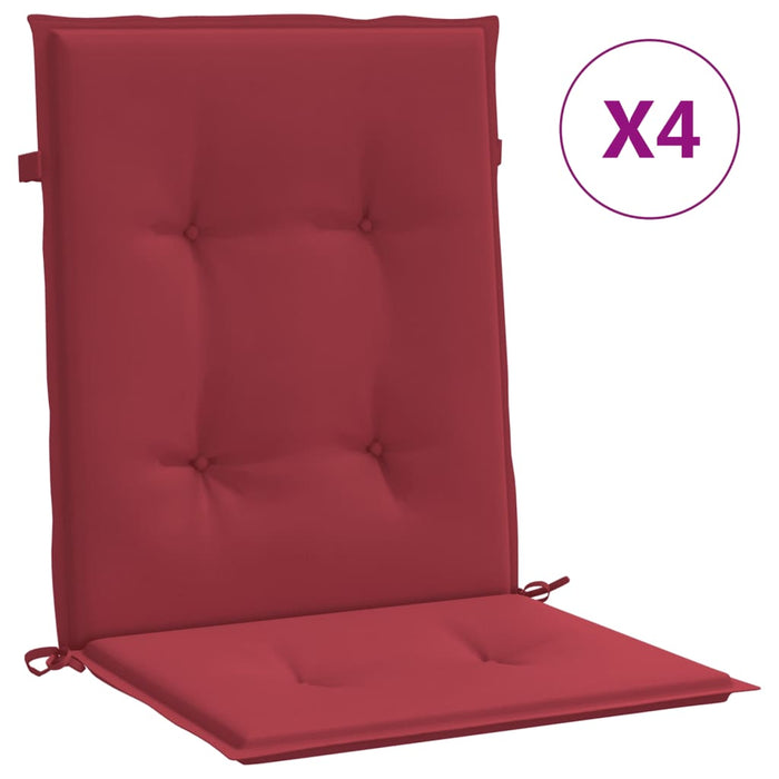 Perne cu spătar mic, 4 buc. roșu vin 100x50x3 cm textil oxford WALTI