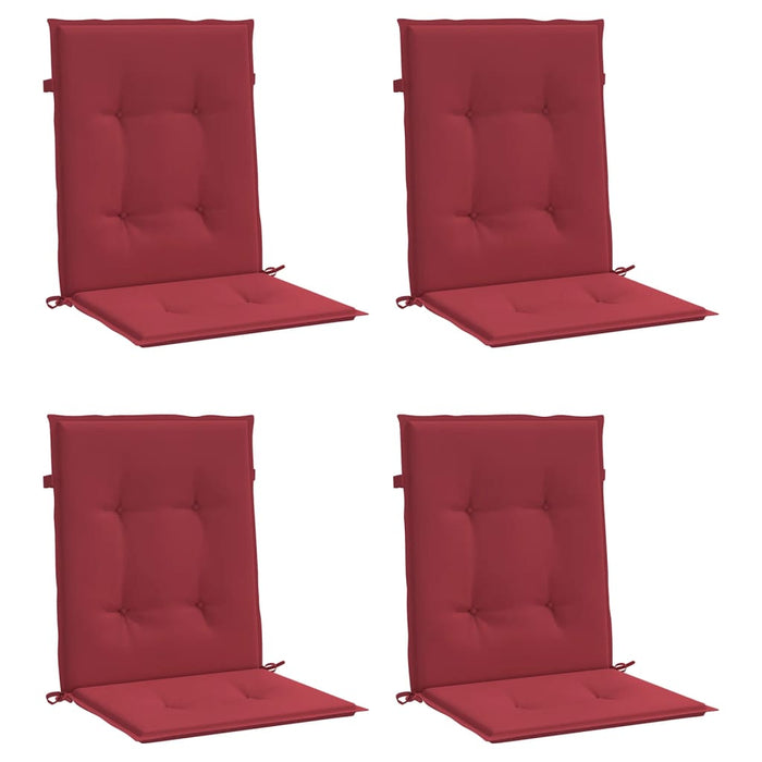 Perne cu spătar mic, 4 buc. roșu vin 100x50x3 cm textil oxford WALTI