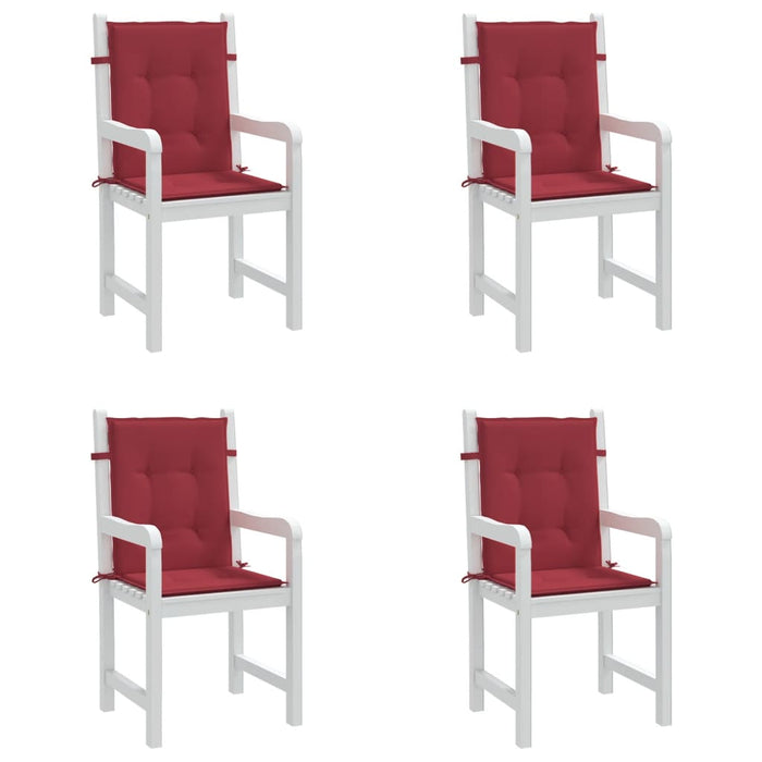 Perne cu spătar mic, 4 buc. roșu vin 100x50x3 cm textil oxford WALTI