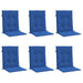 Perne cu spătar mic, 6 buc. albastru 100x50x3 cm textil oxford - WALTI WALTI