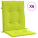 Perne cu spătar mic, 6 buc., verde, 100x50x3 cm, textil oxford - WALTI WALTI
