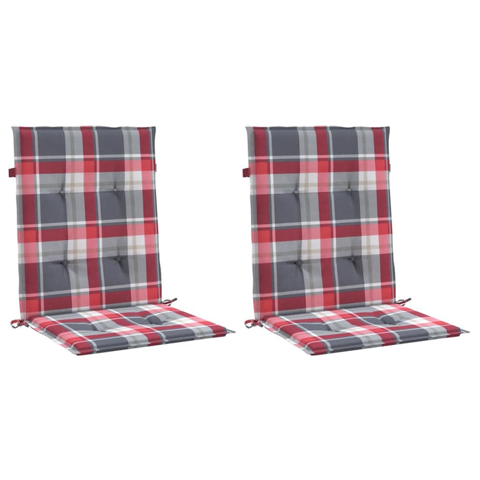 Perne cu spătar roșu carouri, 2 buc., 100x50x3cm, textil Oxford WALTI