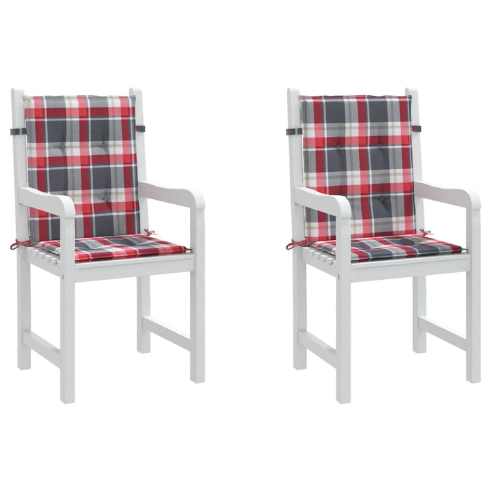 Perne cu spătar roșu carouri, 2 buc., 100x50x3cm, textil Oxford WALTI