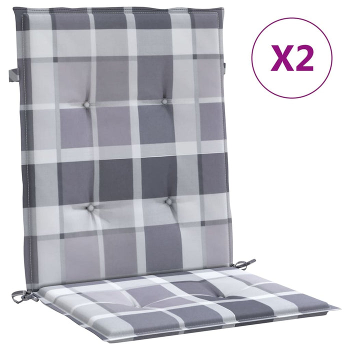 Perne cu spătar, gri carouri, 2 buc., 100x50x3cm, textil Oxford - WALTI WALTI