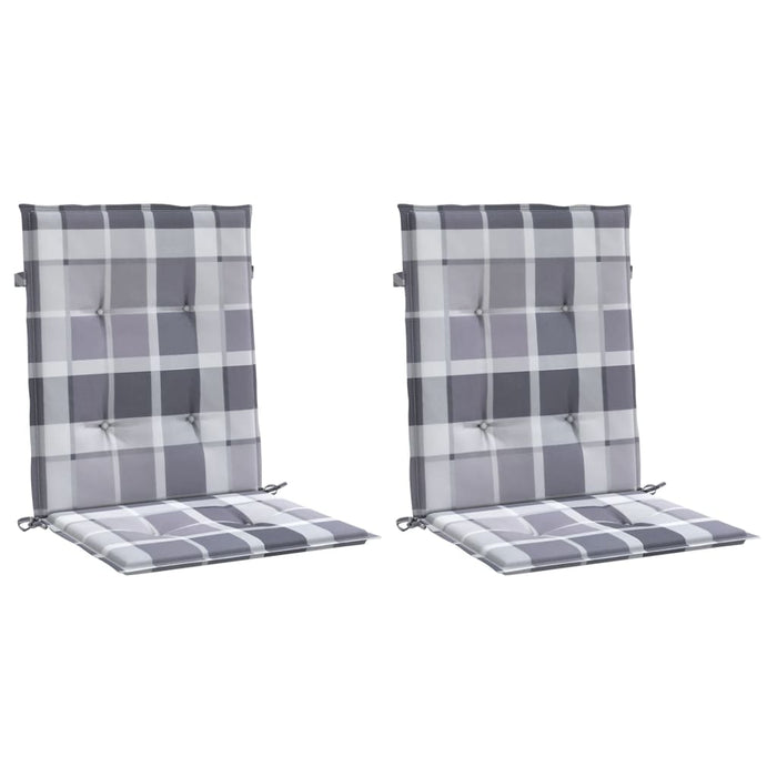 Perne cu spătar, gri carouri, 2 buc., 100x50x3cm, textil Oxford - WALTI WALTI