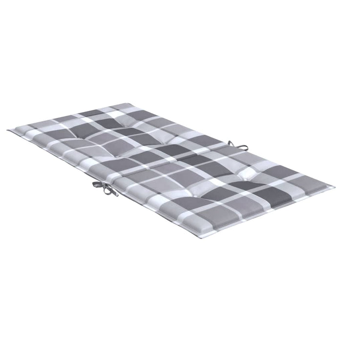 Perne cu spătar, gri carouri, 2 buc., 100x50x3cm, textil Oxford - WALTI WALTI