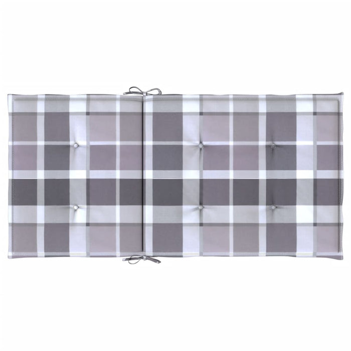 Perne cu spătar, gri carouri, 2 buc., 100x50x3cm, textil Oxford - WALTI WALTI