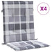 Perne cu spătar, gri carouri, 4 buc., 100x50x3cm, textil Oxford - WALTI WALTI