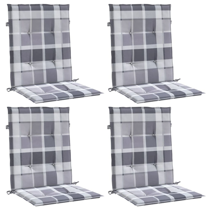 Perne cu spătar, gri carouri, 4 buc., 100x50x3cm, textil Oxford - WALTI WALTI
