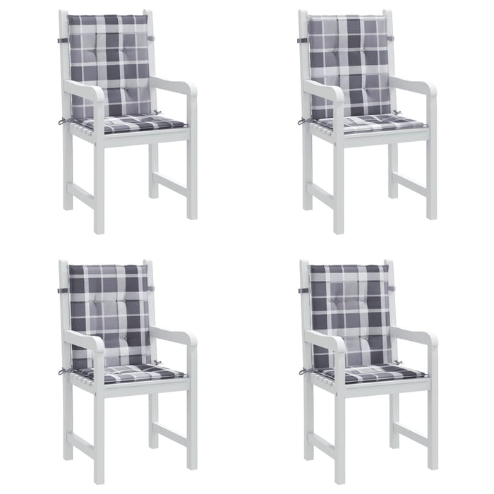 Perne cu spătar, gri carouri, 4 buc., 100x50x3cm, textil Oxford - WALTI WALTI
