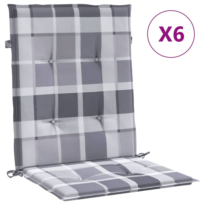 Perne cu spătar, gri carouri, 6 buc., 100x50x3cm, textil Oxford WALTI