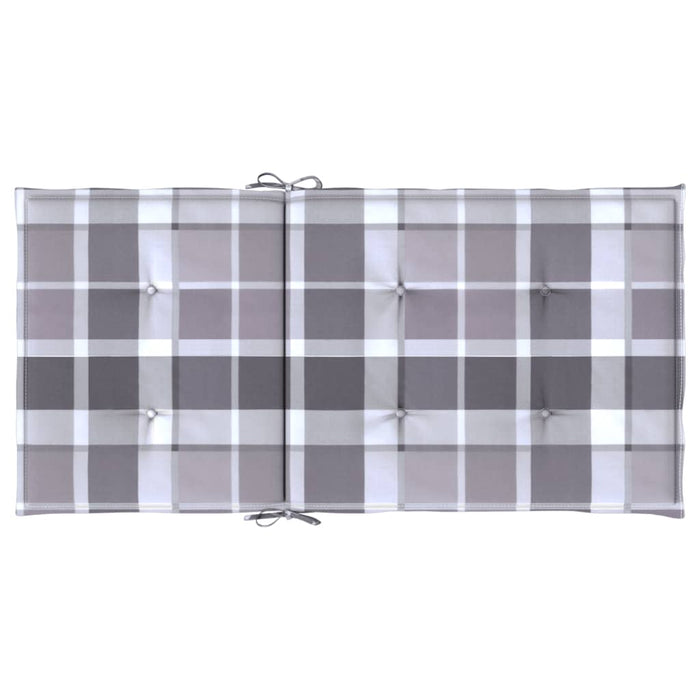 Perne cu spătar, gri carouri, 6 buc., 100x50x3cm, textil Oxford WALTI