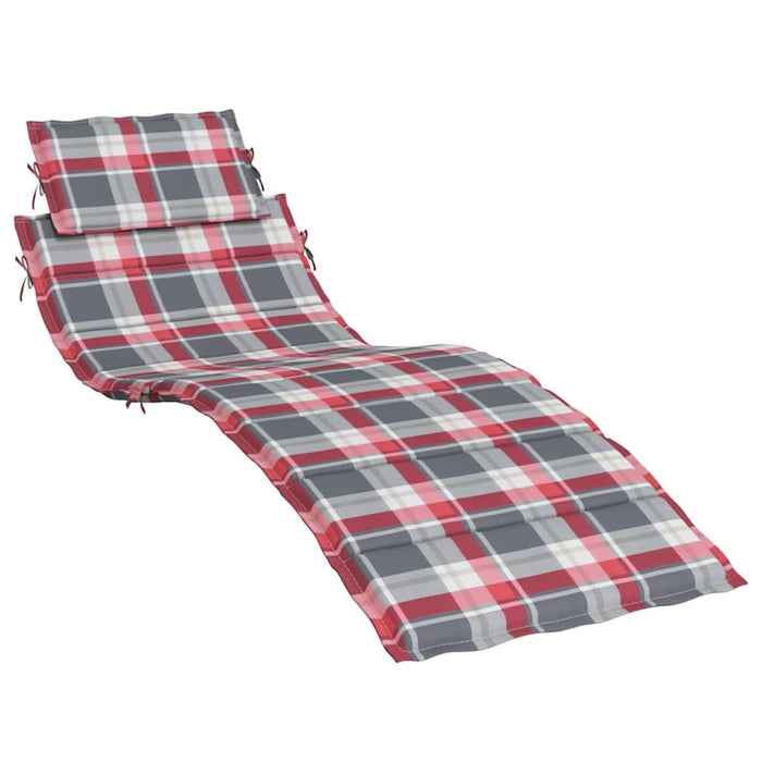 Pernă de șezlong, roșu carouri, 186x58x3 cm, textil oxford - WALTI WALTI