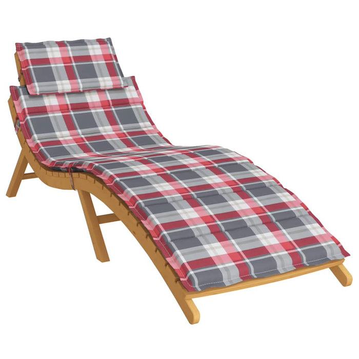 Pernă de șezlong, roșu carouri, 186x58x3 cm, textil oxford - WALTI WALTI