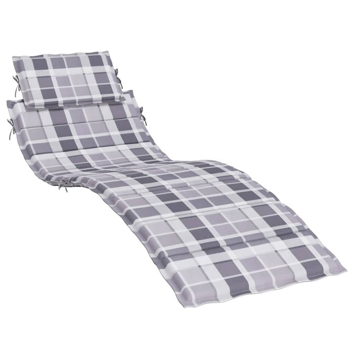 Pernă de șezlong, gri carouri, 186x58x3 cm, textil oxford - WALTI WALTI