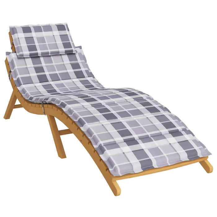Pernă de șezlong, gri carouri, 186x58x3 cm, textil oxford - WALTI WALTI