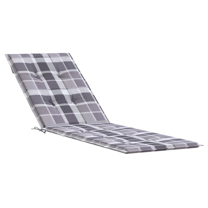 Pernă de șezlong grădină, model gri carouri, (75+105)x50x3 cm - WALTI WALTI