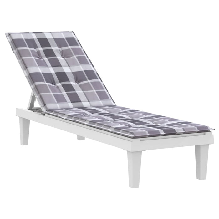 Pernă de șezlong grădină, model gri carouri, (75+105)x50x3 cm - WALTI WALTI