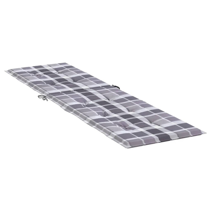 Pernă de șezlong grădină, model gri carouri, (75+105)x50x3 cm - WALTI WALTI
