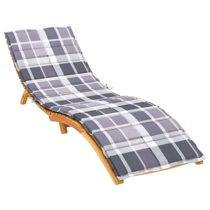 Pernă de șezlong, gri carouri, 200x50x3 cm, textil Oxford - WALTI WALTI