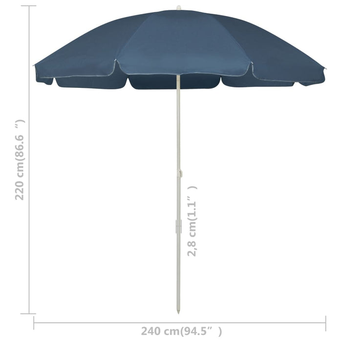 Umbrelă de soare de plajă, albastru, 240 cm WALTI