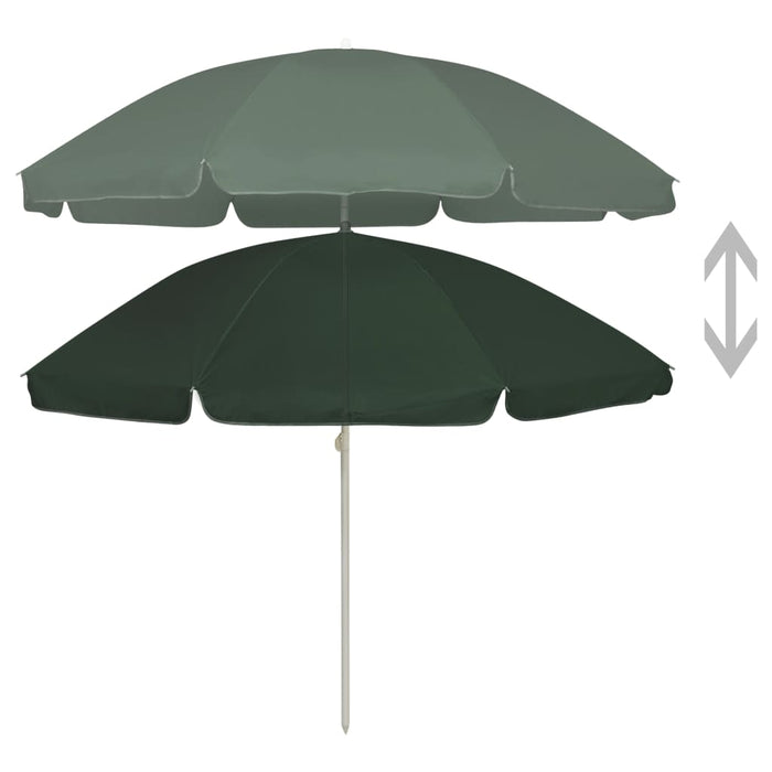 Umbrelă de soare de plajă, verde, 240 cm - WALTI WALTI