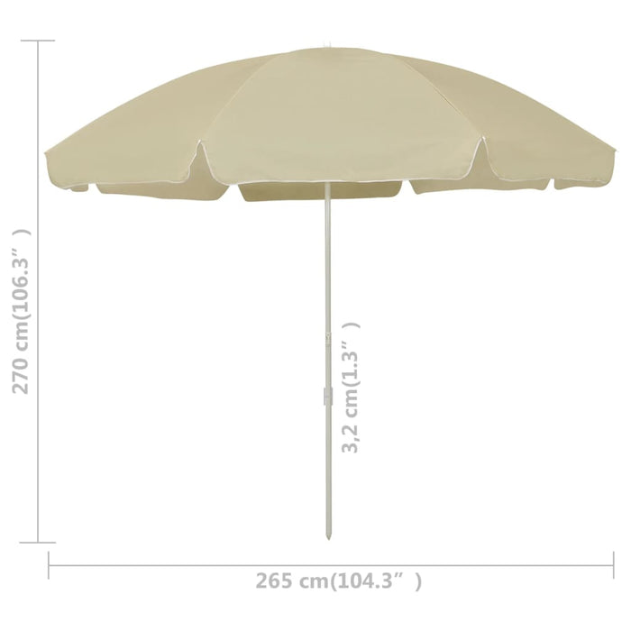 Umbrelă de soare de plajă, galben nisipiu, 300 cm WALTI