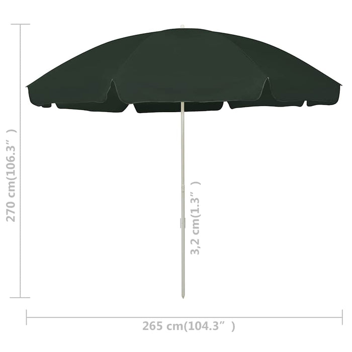 Umbrelă de soare de plajă, verde, 300 cm - WALTI WALTI