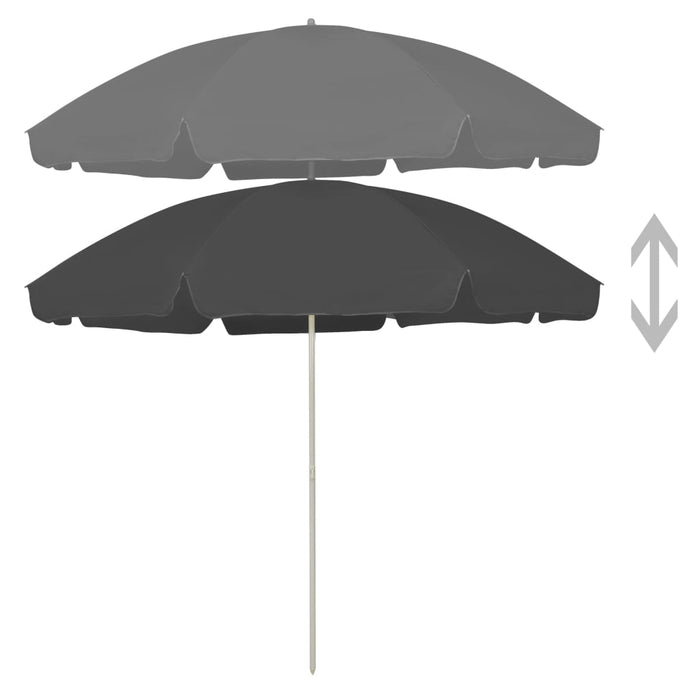 Umbrelă de soare de plajă, antracit, 300 cm WALTI