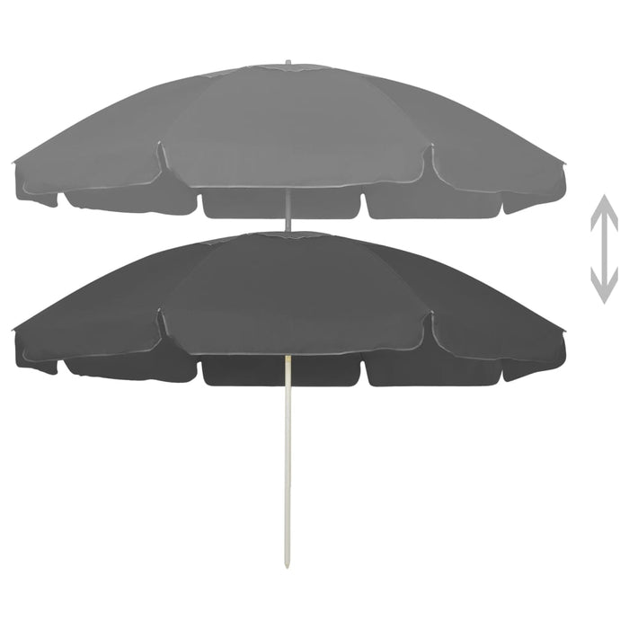 Umbrelă de soare de plajă, antracit, 240 cm - WALTI WALTI