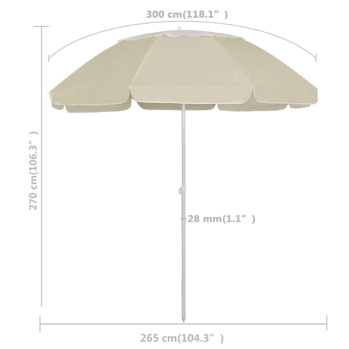 Umbrelă de soare de plajă, galben nisipiu, 300 cm WALTI